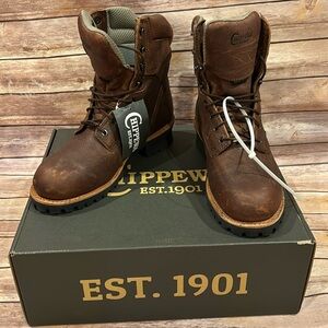 NWT Chippewa men’s size 10M leather waterproof work boot steel toe